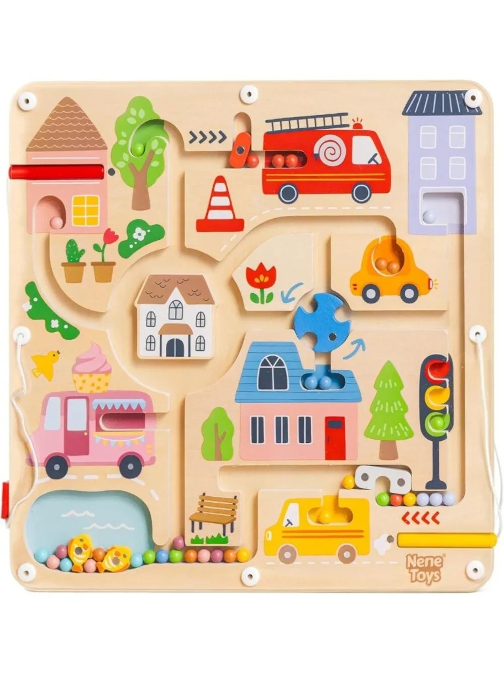 Magnetic Maze Board for Toddlers – Montessori Travel Toy, Bead Puzzle, Fine